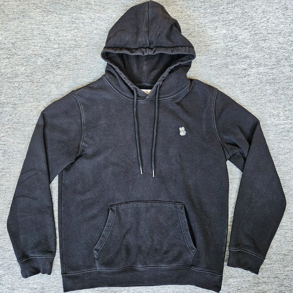 Dutch Bros Peace Sign Graphic Print Hoodie Hoody Black Pullover Men's Large L